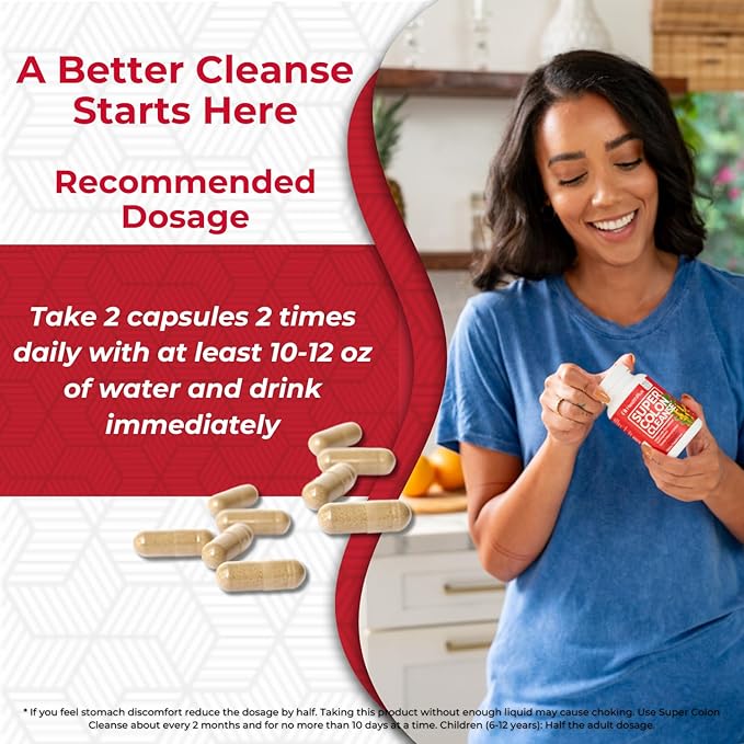 Health Plus Super Colon Cleanse: 10-Day Cleanse -Detox 12 Cleanses, 480 Capsules-SeraviaPure