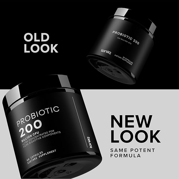 Toniiq 200 Billion CFU Probiotic Supplement 30 Verified Third-Party Tested Strains - Fully Shelf-Stable Probiotics Formula with Prebiotic Blend - Extended Release Capsules-SeraviaPure