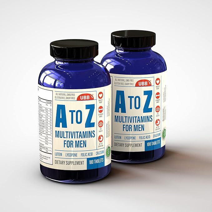A to Z Multivitamin and Multimineral Supplement for Men - 3 Month Supply - Vitamins A C D E K B1 B2 B6 B12 Magnesium Calcium Biotin Potassium Zinc - Antioxidants for Heart & Immune Health (100 Count)-SeraviaPure