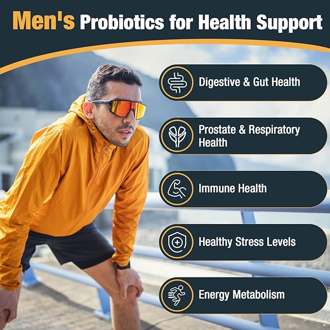 Probiotics for Men, 500 Billion CFUs & 12 Strains, Probiotics for Digestive Health, Men's Probiotic with Turmeric, Cranberry, Goji, for Overall Digestive, Immune Health, Gut & Bloating, 30-Days Supply-SeraviaPure
