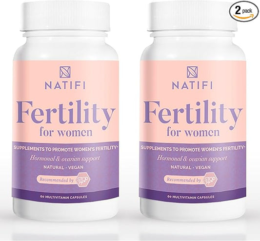 (2 Bottles Fertility Prenatal Vitamins Regulate Cycles Balance Hormones, Aid Ovulation. Conception Multivitamin for Women. 60 Caps Folic Acid, Myo Inositol, Vitex-SeraviaPure