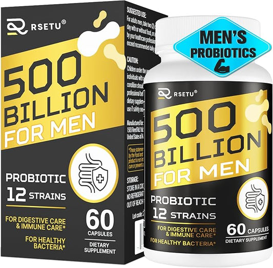 Probiotics for Men, 500 Billion CFU 12 Strains Mens Probiotic with Turmeric Cranberry & Goji, Gut Health for Men, Probiotics for Men Digestive Health, Bloating, Immune & Overall Health, 30-Day Supply-SeraviaPure