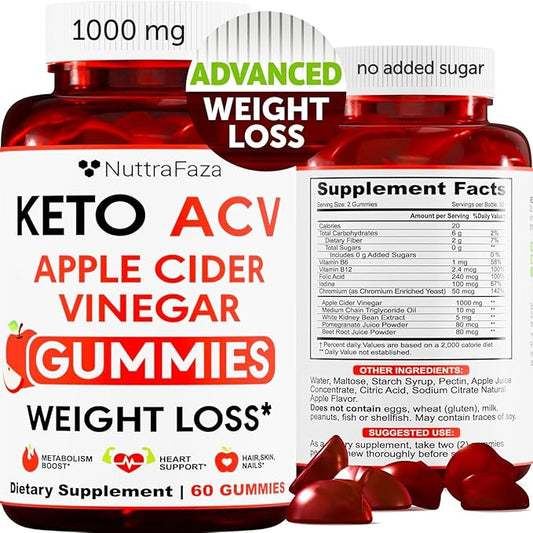 Keto ACV Gummies Advanced Weight Loss - ACV Keto Gummies for Weight Loss for Women and Men - Keto Gummies Supplement - Detox & Cleanse, Digestion - Apple Cider Vinegar - 1 Pack-SeraviaPure