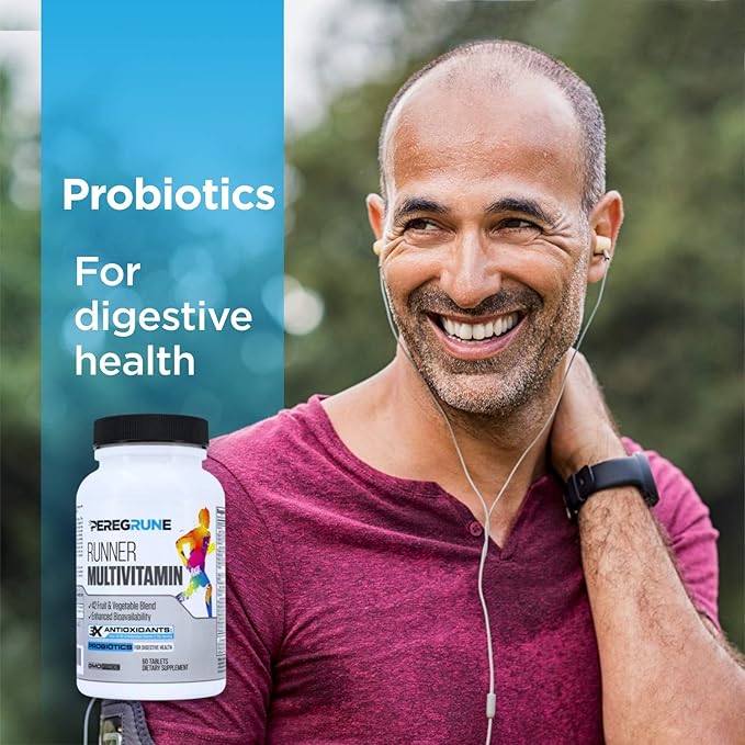 Runner Multivitamin – Engineered Vitamin with Antioxidants for Health/Running Recovery – Complete B Complex for Endurance, Energy – Probiotics, Whole Foods – Certified Running Supplements-SeraviaPure