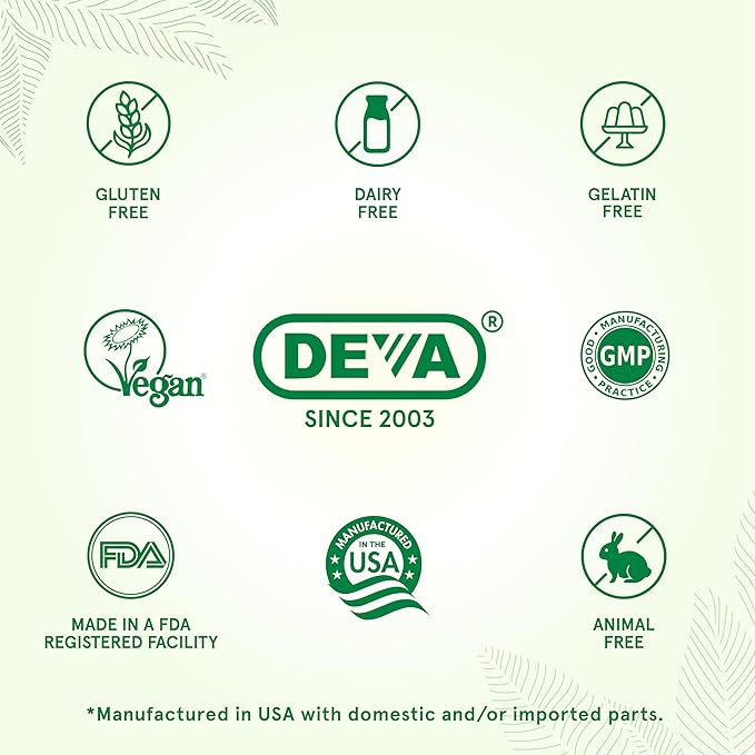 DEVA Vegan Multivitamin and Mineral Supplement - One Daily Vitamin Formula with Greens - Iron Free - 90 Coated Tablets (Pack of 2)-SeraviaPure
