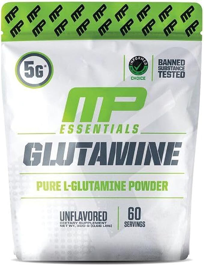 MusclePharm Essentials Glutamine, Pure L-Glutamine Powder Supplement for Post Workout Muscle Recovery, Energy & Gut Health, 5g L Glutamine Powder per Serving, Gluten-Free, Unflavored, 60 Servings-SeraviaPure