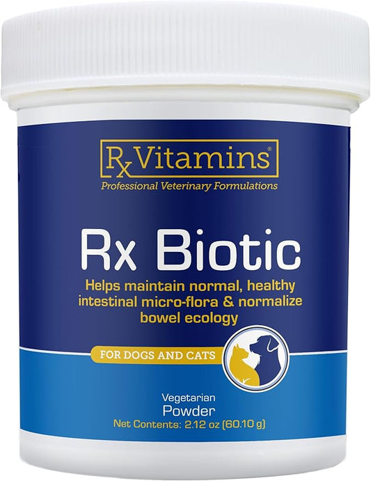 Rx Vitamins Rx Biotic - Probiotic Powder for Dogs and Cats - Cat Digestive Support & Probiotic for Dogs Gut Health - Cat Probiotics for Indoor Cats - Dog Probiotics for Digestive Health - 2.12oz-SeraviaPure