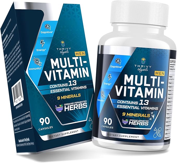 Mens Multivitamins 50 plus - Daily Multivitamin for Men with Fermented Herbal Extracts & 43 Nutrients - Mens Vitamins Multivitamin Supports Memory & Brain, Energy, Bone Health - Supports for Men 18+-SeraviaPure