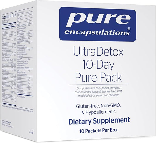 Pure Encapsulations UltraDetox 10-Day Pure Pack Providing Core Nutrients, Broccoli, Taurine, NAC, DIM, Modified Citrus Pectin and Chlorella | 10 Packets-SeraviaPure