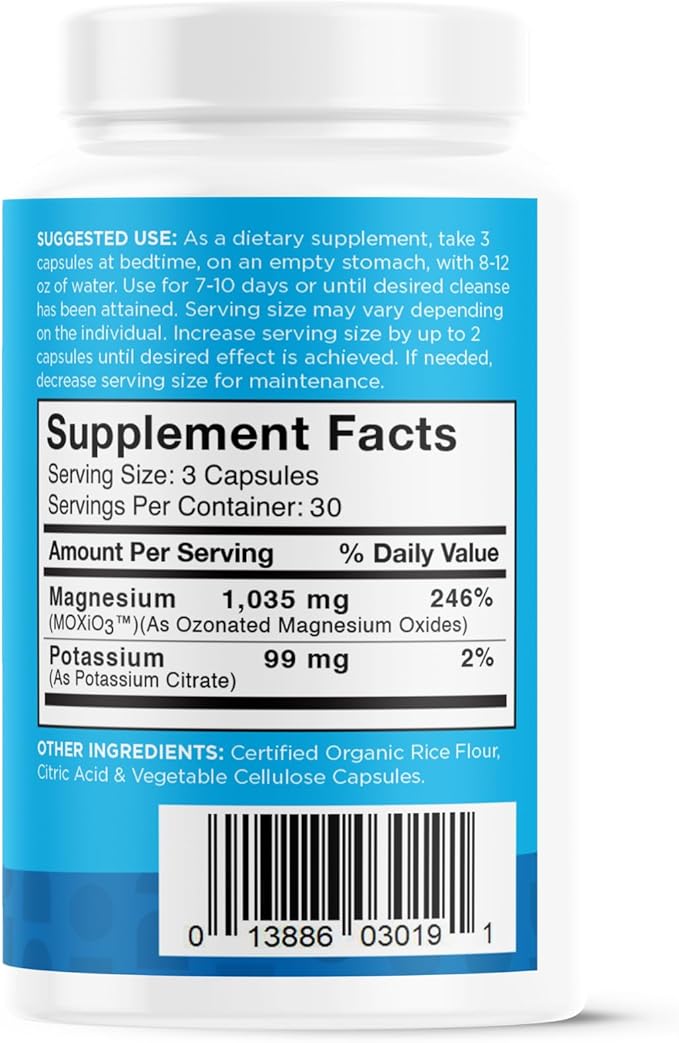 nbpure MagO7 - Natural Colon Cleanse & Detox - Occasional Constipation Relief, Stool Softening, & Bloating Support for Men & Women - Ozonated Magnesium Oxide, 90 Capsules-SeraviaPure