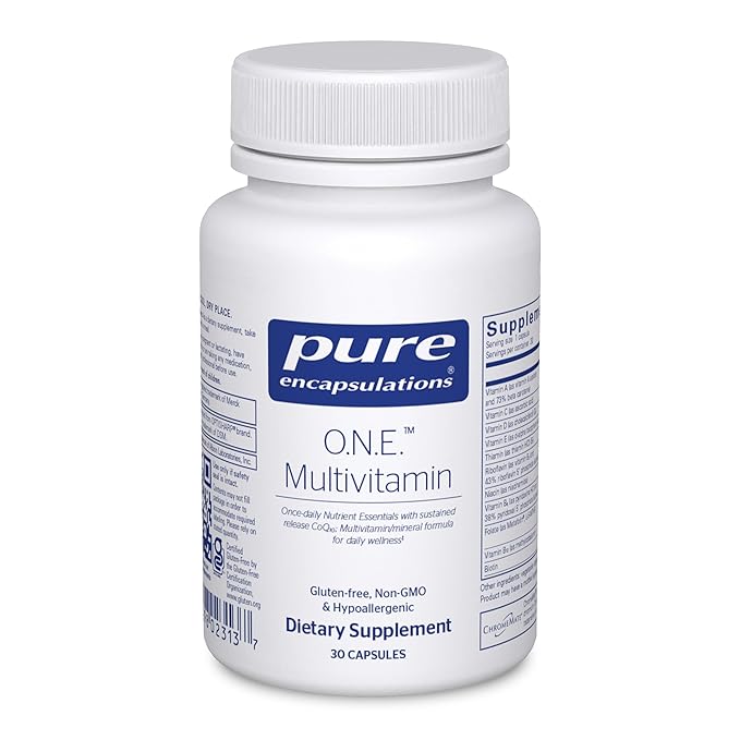 Pure Encapsulations O.N.E. Multivitamin - Once Daily Multivitamin with Antioxidant Complex Metafolin, CoQ10, and Lutein to Support Vision, Cognitive Function, and Cellular Health* - 30 Capsules-SeraviaPure