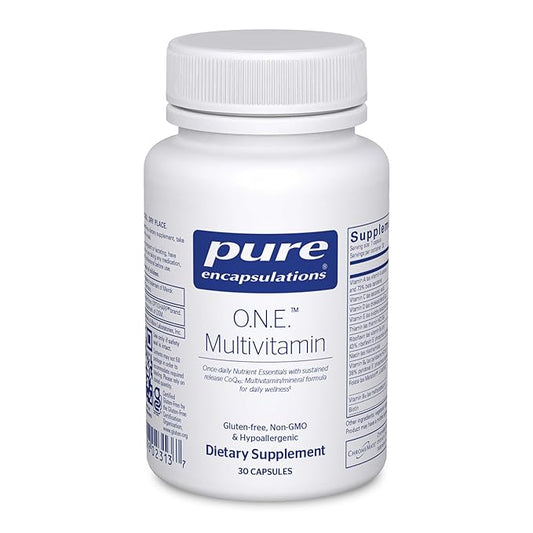Pure Encapsulations O.N.E. Multivitamin - Once Daily Multivitamin with Antioxidant Complex Metafolin, CoQ10, and Lutein to Support Vision, Cognitive Function, and Cellular Health* - 30 Capsules-SeraviaPure