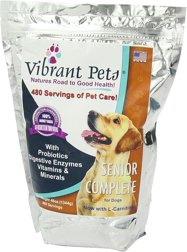 Senior Complete Dog Immune System Supplement | Older Dog Muscle and Joint Supplement with Probiotics & Enzymes for Digestion | Nutrient-Rich Skin & Coat Immune Booster Powder 48oz-SeraviaPure
