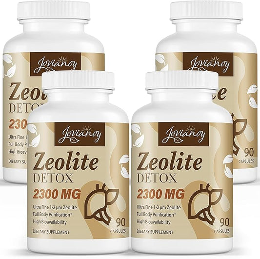 2300 MG Zeolite Detox Capsules, Organic Activated Charcoal, Bentonite Clay, 1-2 µm Clinoptilolite, Maximum Absorption, Gut Liver Detox Cleanse Full Body for Women Men, 360 Capsules-SeraviaPure