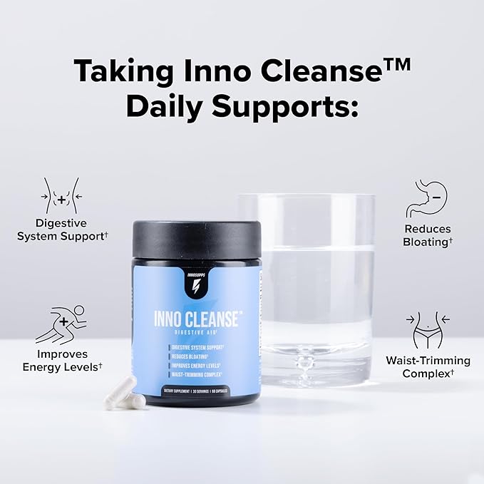 Inno Cleanse - Waist Trimming Complex | Digestive System Support & Aid | Reduced Bloating | Improves Energy Levels | Gluten Free, Vegan Friendly-SeraviaPure