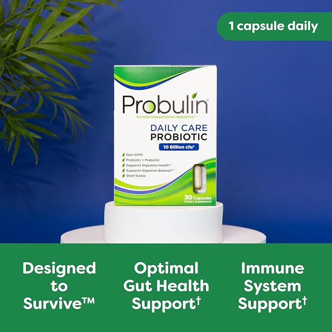 Probulin Daily Care Probiotic for Digestive and Immune Support - Doctor Formulated - 10 Billion CFU- 12 Probiotic Strains, 30 Capsules