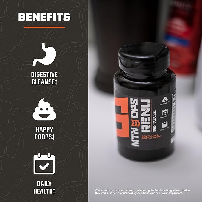 MTN OPS Renu Detox Cleanse, Full Body & Colon Cleanse Capsule Antioxidants Supplement, 30 Servings-SeraviaPure