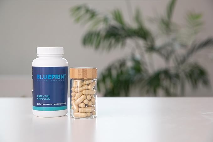 Blueprint Bryan Johnson Essential Capsules - Daily Multivitamin/Multimineral for Women and Men - Antioxidant Supplement with Calcium, Vitamin B1, Vitamin D, and Zinc - Vegan and Non GMO (30 Servings)-SeraviaPure