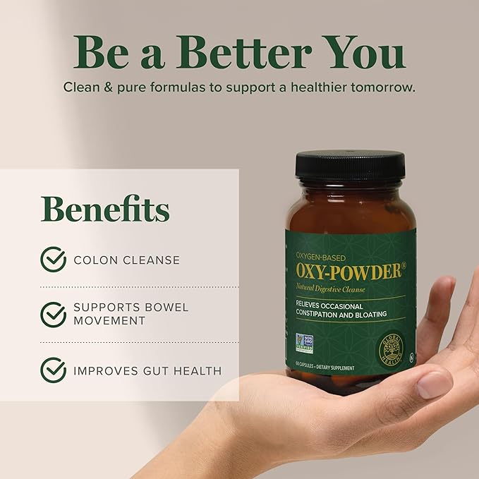 Global Healing Oxy-Powder Colon Cleanse, Constipation Relief for Women & Men, Magnesium Oxide Colon Cleanser & Detox for Weight Loss, Gut Cleanse Detox for Women and Men-SeraviaPure