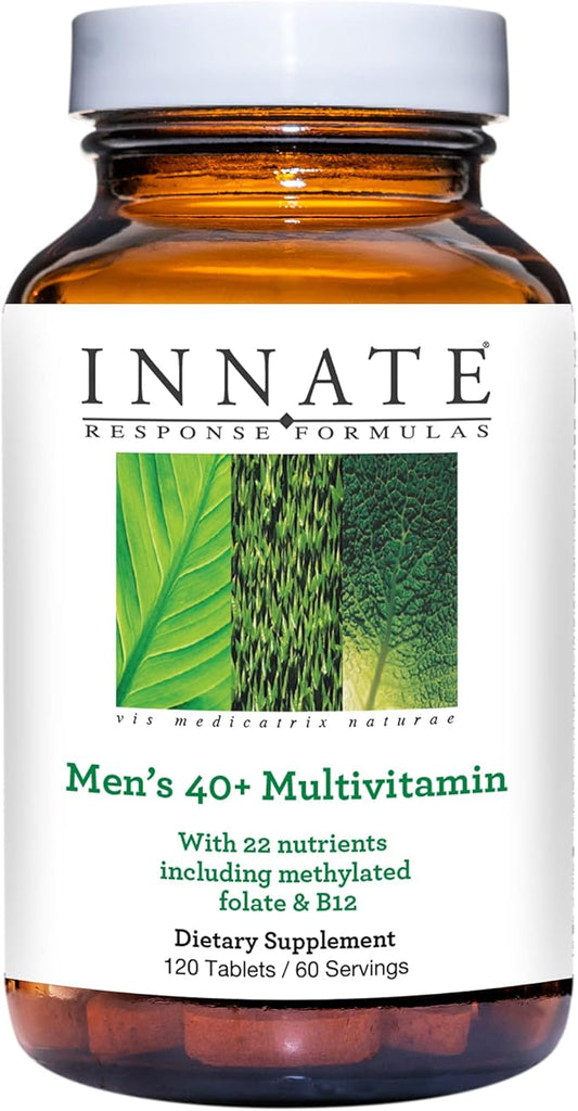 Innate Response Formulas Men’s 40+ Multivitamin - Daily Multivitamin for Men 40 and Over - Iron-Free - Includes Vitamins B12, B6, and D3 - Vegetarian and Non-GMO - 120 Tablets (60 Servings)-SeraviaPure