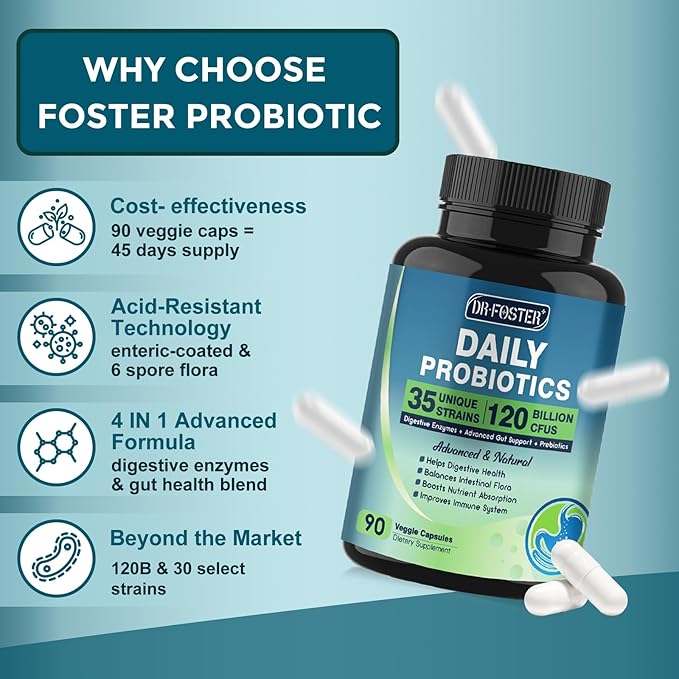 Probiotics for Women-Men Digestive Health with 120 Billion Probiotics, Prebiotics and Probiotics for Women-Men, Digestive Enzymes, Nutrient Absorption, Immune Support, 90 Veggie Caps (45 Days Supply)-SeraviaPure