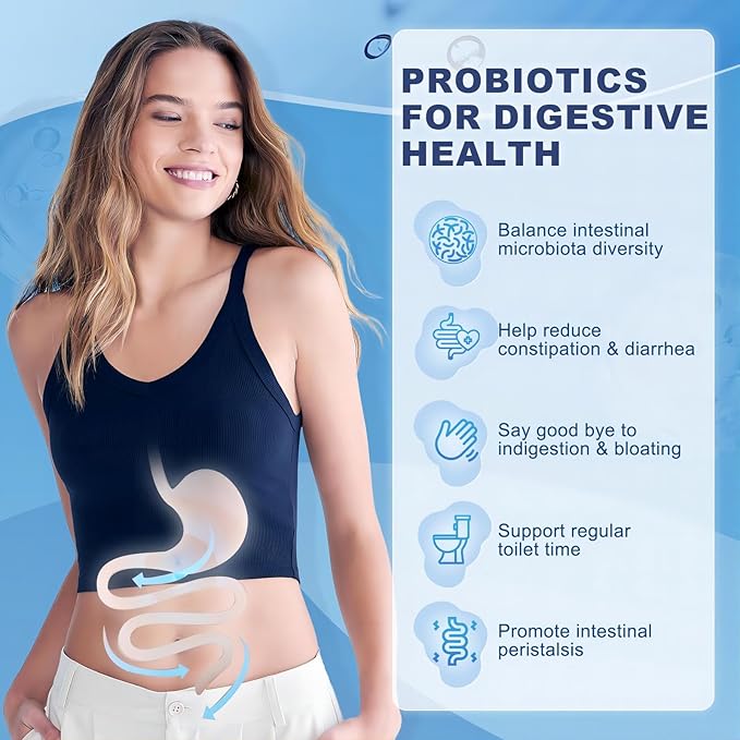 Probiotics and Prebiotics for Women and Men for Digestive Health Immune Health 100 Billion CFUs 84count-SeraviaPure