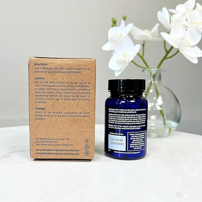 Akkermansia Company Healthy Weight - Akkermansia Probiotic, Akkermansia Muciniphila, GLP-1, Metabolic Vitamins, GLP-1 Supplement for Gut Health, Chromium, Green Tea Leaf - 30 Tablets (Pack of 1)-SeraviaPure