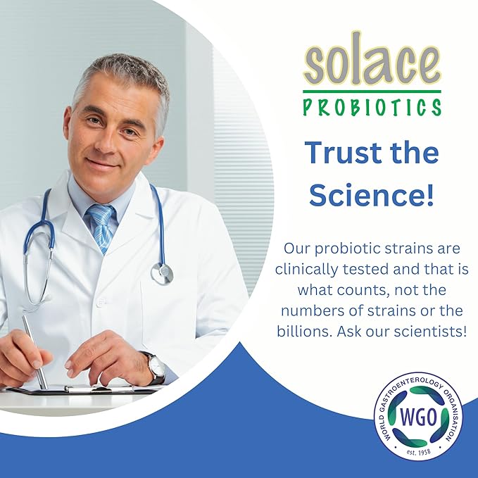 Solace Probiotics Liquid Formula for Adults and Kids - Concentrated Blend for Digestive Health and Immunity, Clinically Researched, Easy Syringe Application, Hypoallergenic - 15mL-SeraviaPure