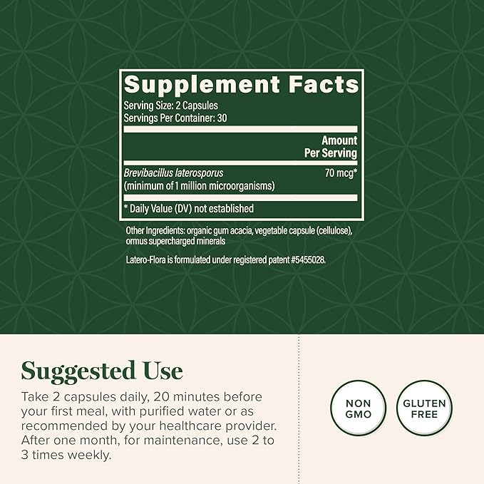 Latero-Flora Probiotic 60 count by Global Healing Center-SeraviaPure