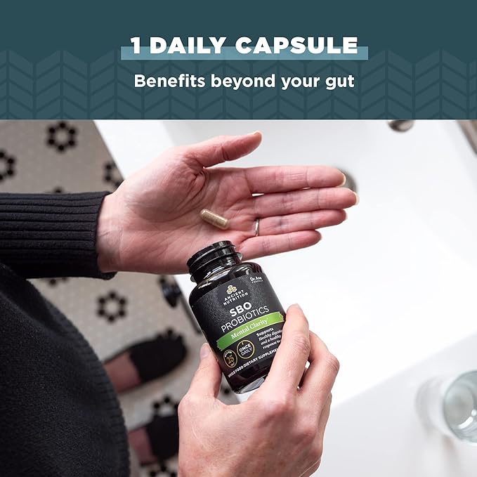 Probiotics for Mental Clarity by Ancient Nutrition, Once Daily Probiotics 30Ct, Helps Promote Mental Clarity and Concentration, Supports Healthy Energy and More Restful Sleep, 25 Billion CFUs*-SeraviaPure