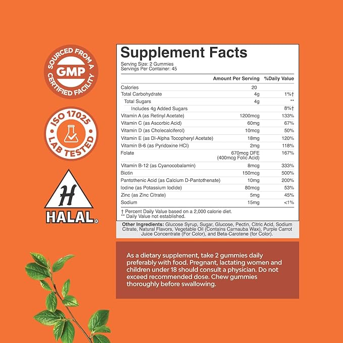 Multivitamin Gummies for Adults - Halal Multivitamin Gummy with B12 Biotin - Gelatin-Free Gummy Multivitamins for Men & Women - Vitamin Gummies with Zinc & Vitamin D - Non-GMO Gluten-Free - 90 Count-SeraviaPure