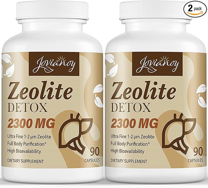 2300 MG Zeolite Detox Capsules, Organic Activated Charcoal, Bentonite Clay, 1-2 µm Clinoptilolite, Maximum Absorption, Gut Liver Detox Cleanse Full Body for Women Men, 180 Capsules-SeraviaPure