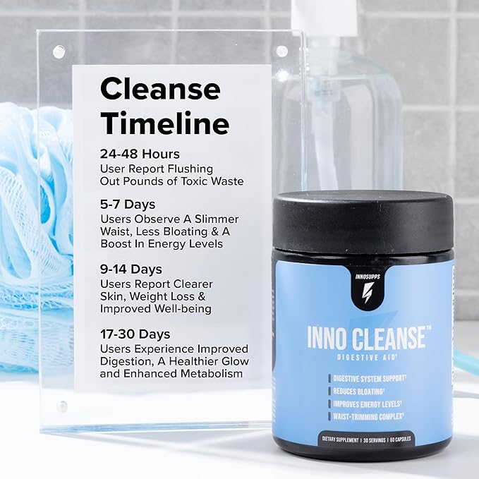 Inno Cleanse - Waist Trimming Complex | Digestive System Support & Aid | Reduced Bloating | Improves Energy Levels | Gluten Free, Vegan Friendly-SeraviaPure