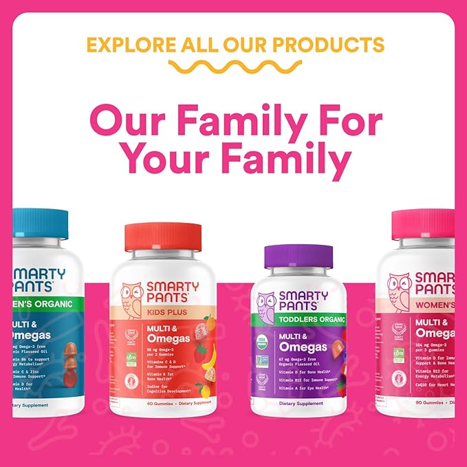 SmartyPants Kids Probiotic & Prebiotic Gummies for Digestive Health: Gut Health Supplement, Clinically Studied Prebiotic for Immune Support, Grape, 60 Count (30 Day Supply)-SeraviaPure