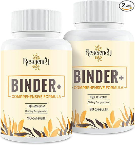 Detox Binder Supplement – Activated Charcoal, Zeolite, Bentonite Clay, Milk Thistle, Proprietary Blends - Liver & Gut, Max Absorption, 180 Vegan Capsules