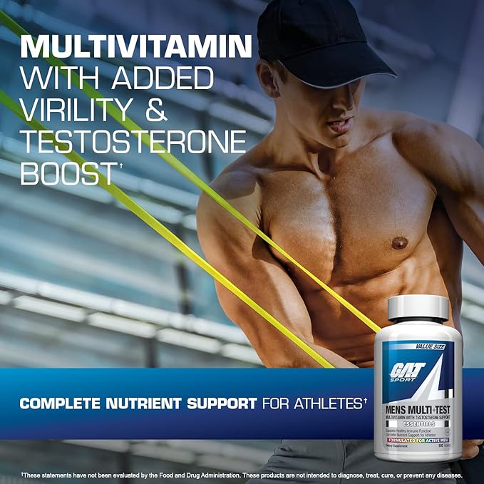 GAT SPORT Men's Multi + Test, Premium Multivitamin Tablets (150 Count)-SeraviaPure