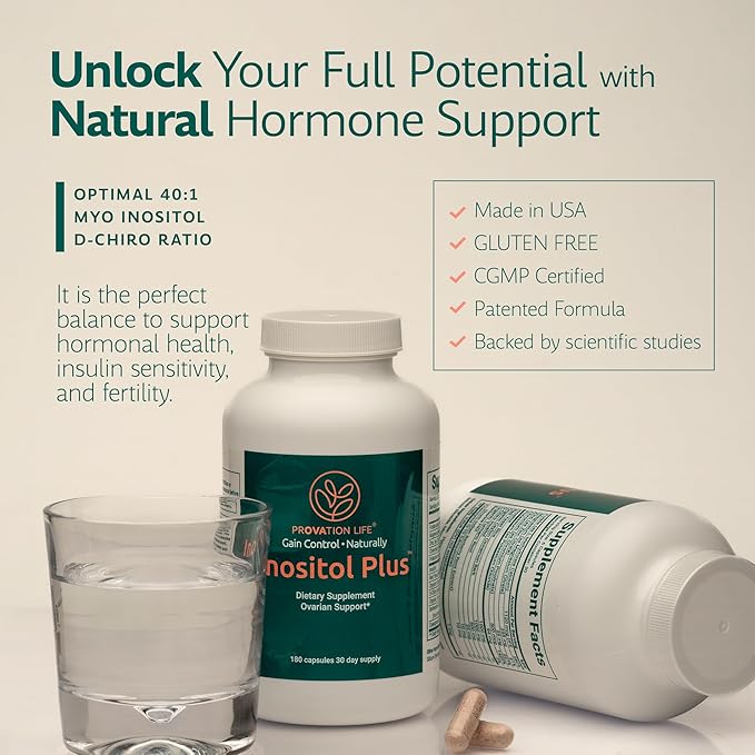 Inositol Plus Supplement for Women | Ovarian Health, Hormone Balance, Fertility, Ovulation | 40:1 Myo-Inositol D-Chiro & 12 Ingredients | Developed by Medical Doctor | 120 Capsules-SeraviaPure