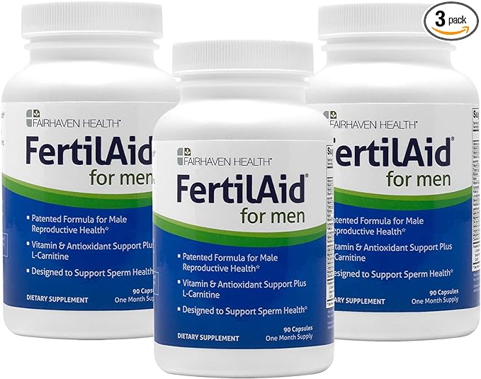 Fairhaven Health 3 Month Supply FertilAid for Men Prenatal Male Fertility Supplement | Count and Motility Support Pre Conception for Him | Fertility Support Includes, Zinc, and Folate | 90 Capsules-SeraviaPure