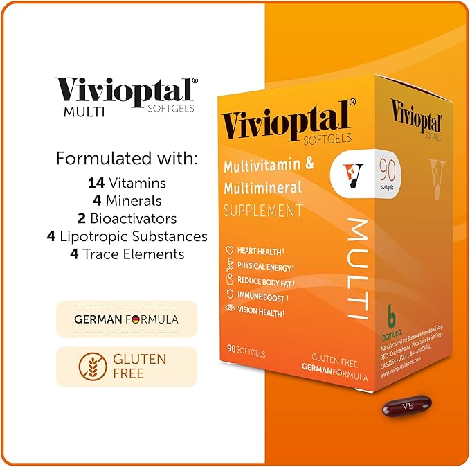 Vivioptal Multi, 90 Softgels, Multivitamin & Multimineral, Gluten Free, German Formula-SeraviaPure