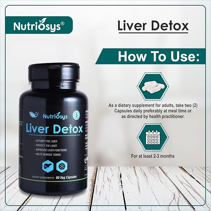 Liver Detox 90 Veggie Capsules, Dietary Supplement for Healthy System, Vitamin Capsules for Men, Women and Adults, Multivitamins Capsules, Vitamin Supplements.-SeraviaPure