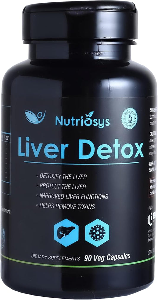 Liver Detox 90 Veggie Capsules, Dietary Supplement for Healthy System, Vitamin Capsules for Men, Women and Adults, Multivitamins Capsules, Vitamin Supplements.-SeraviaPure