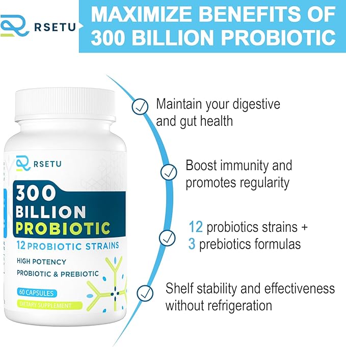 Probiotics for Women & Men - 300 Billion CFU Probiotic, 12 Strains Probiotics + 3 Organic Prebiotics, Daily Probiotics for Digestive Health, Gut, Immune, Constipation, Diarrhea, Bloating - 120 capsule-SeraviaPure