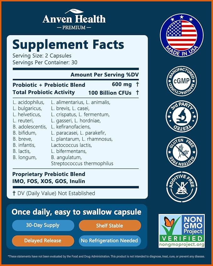 100 Billion Probiotics for Men and Women 27 Strains 5 Organic Prebiotics for Gut Digestive & Immune Health, Supports Diarrhea Gas Bloating, Non-GMO, Zero Fillers – Made in USA丨120 Caps-SeraviaPure