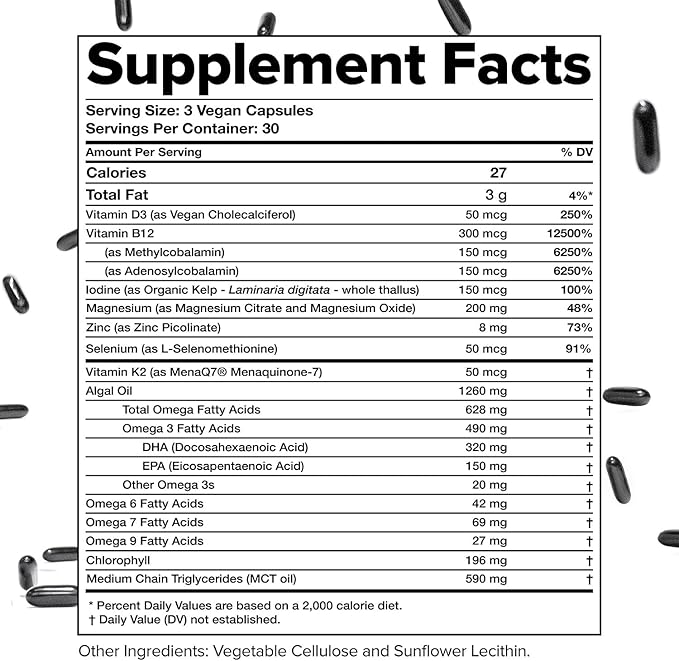 Complement Bundle- Vegan Multivitamin (90 Capsules) & Triple B12 Spray (60 Servings) - Complete Nutrition with Omega 3, Vitamins D3 K2, Zinc, Magnesium & Raspberry- Flavored B12 for Energy & Health-SeraviaPure