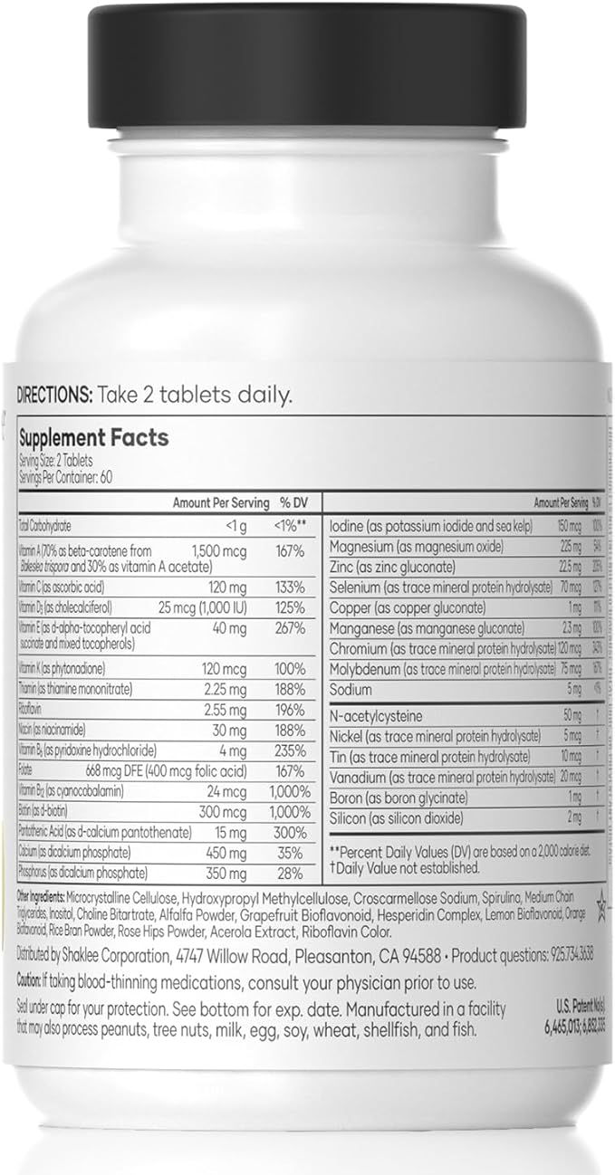 Shaklee Vita-Lea Gold® with Vitamin K for Adults Over 50 - High-Potency Formula for Heart, Immune, Bone, and Joint Health - Supports Physical Energy & Healthy Aging - Essential Vitamins - 120 Tablets-SeraviaPure