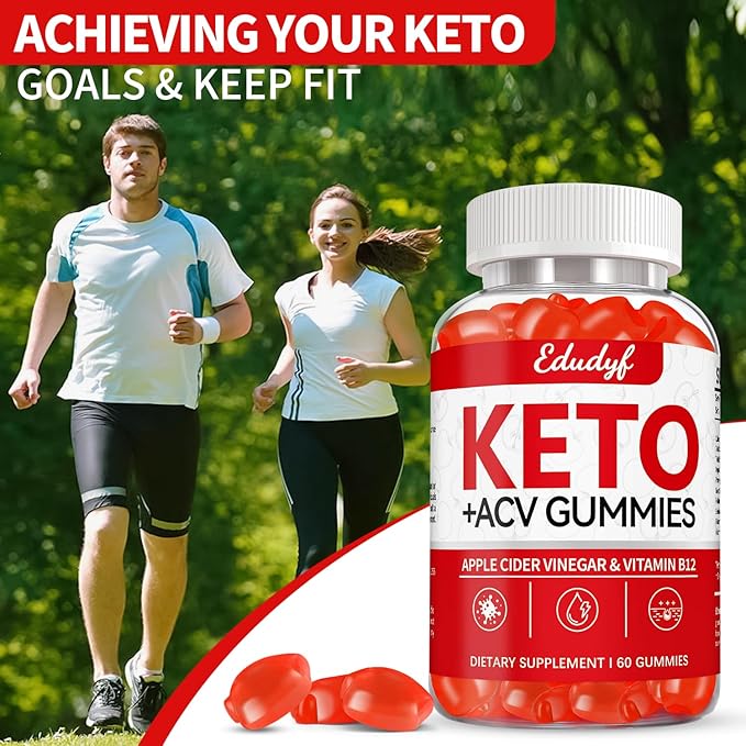 EDUDYF Keto ACV Gummies - 120 Count Gluten-Free, Gelatin-Free Apple Cider Vinegar Gummies with B12 for Keto Support, Vegetarian, Unique Flavor, Convenient Bottled Supplement for Men & Women-SeraviaPure