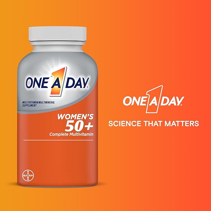 One A Day Women’s 50+ Multivitamins Tablet, Multivitamin for Women with Vitamin A, C, D, E and Zinc for Immune Health Support*, Calcium & more, 200 Count-SeraviaPure