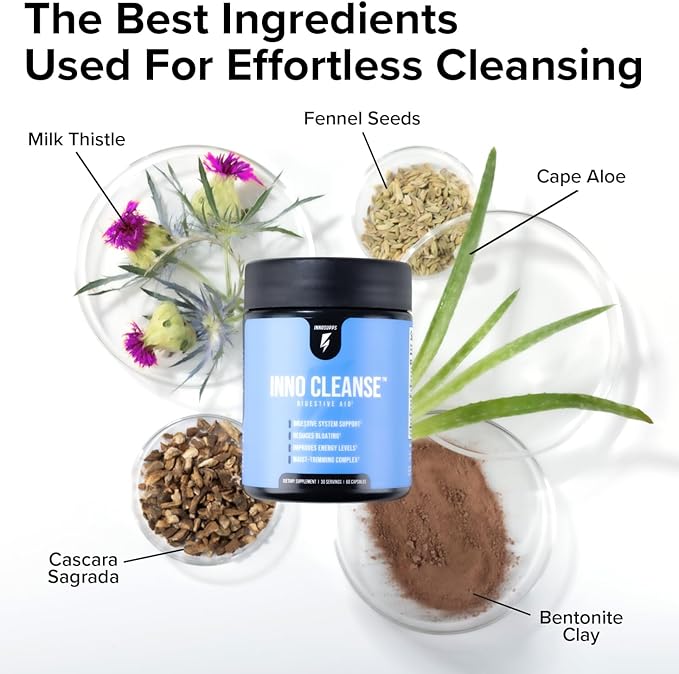 Inno Cleanse - Waist Trimming Complex | Digestive System Support & Aid | Reduced Bloating | Improves Energy Levels | Gluten Free, Vegan Friendly-SeraviaPure