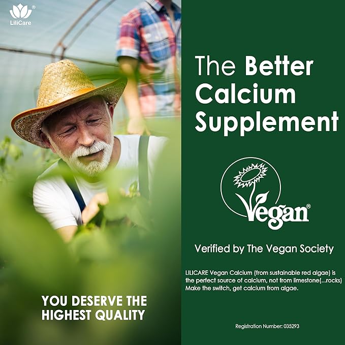 (2 Pack) Plant Based Calcium Supplement 600mg with Vitamin D3 K2, Zinc for Bone Strength, Sustainably Sourced Algae Calcium Magnesium 2:1 Ratio, Sugar Free Calcium Gummies 70+ Trace Minerals, Vegan-SeraviaPure