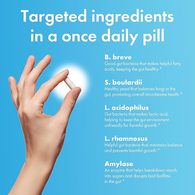 BIOHM Total Probiotic, 30 Billion CFU Daily Probiotics for Women & Men (30 Count) Helps Reduce Occasional Gas & Bloating, Supports Digestion & Total Gut Health, Non-GMO, Vegan-SeraviaPure